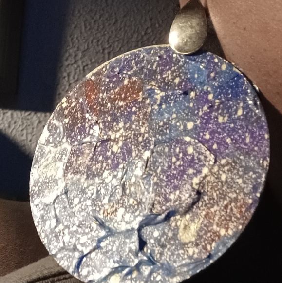 Extra large handpainted Wooden Earrings - Picture 3 of 4